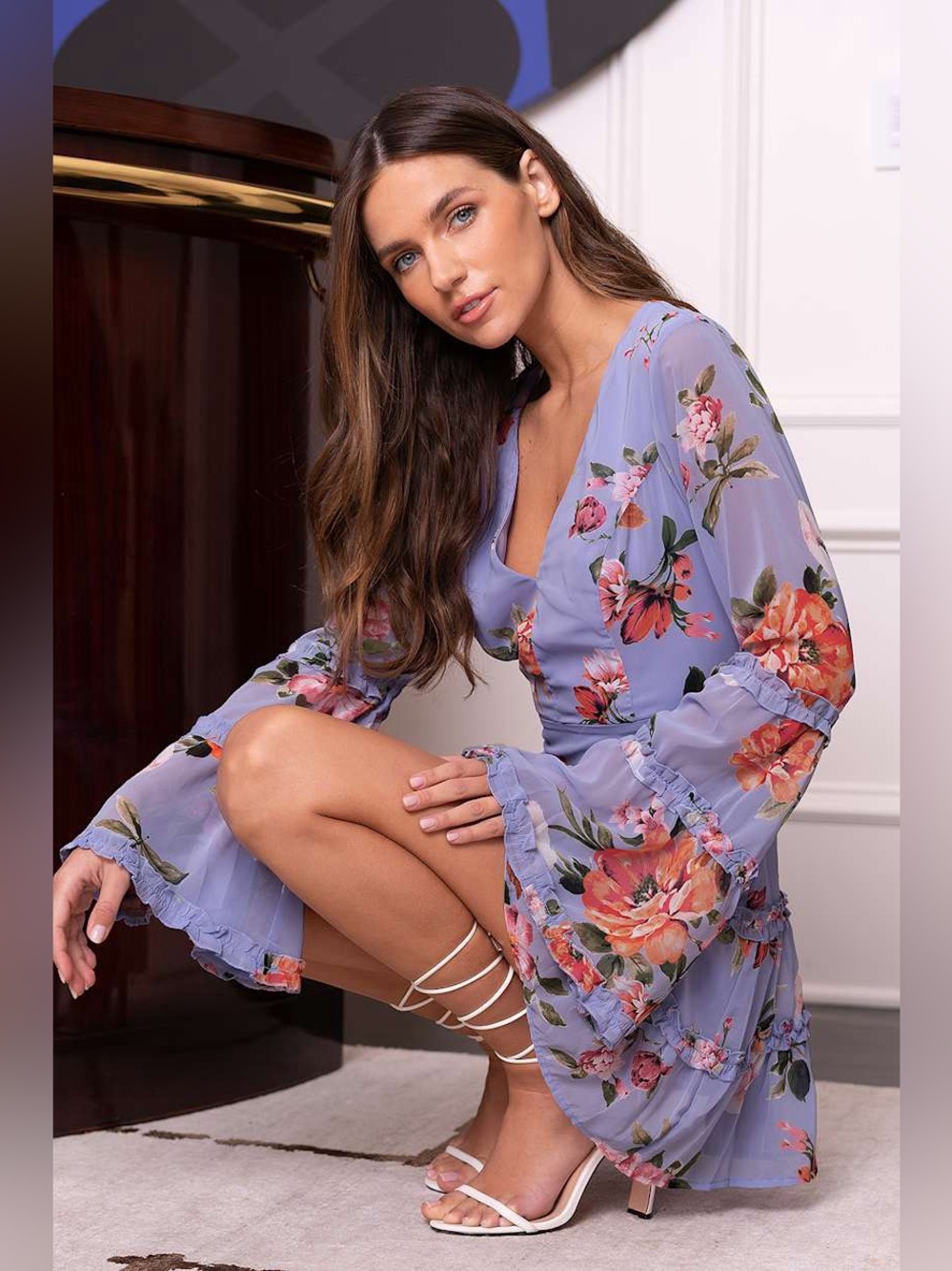 Lulus From My Heart Lavender Floral Print Long Sleeve Mini Dress